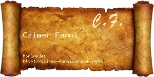 Czimer Fanni névjegykártya